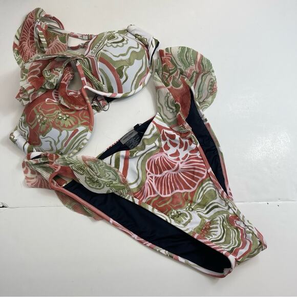 Andrea Iyamah Salama Bikini SET XXL in Abstract Mushroom Print - Picture 2 of 16